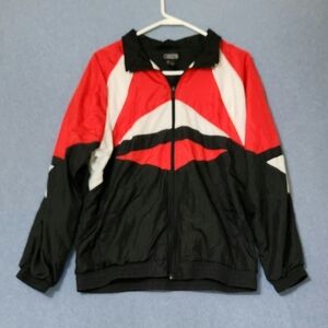 Cabazon vintage red black white windbreaker. Large